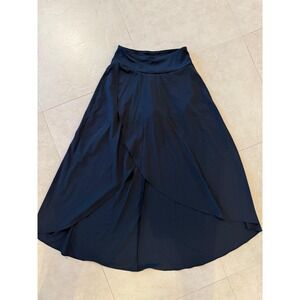 Halara Black High Waisted Tulip Wrap Maxi Skirt High Low Hem Small Regular